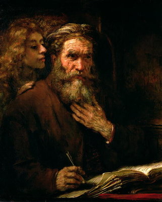 Fine Art Print of St. Matthew and The Angel, 1655-60 by Rembrandt Harmensz. van Rijn