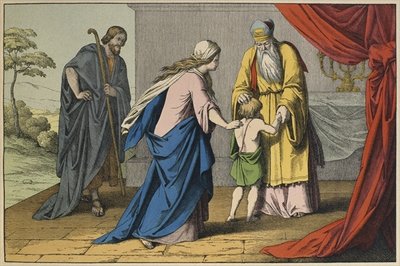 Fine Art Print of Samuel and Eli, illustration from 'L'Ancien Testament', published by Jakob Ferdinand Schreiber, Esslingen by German School