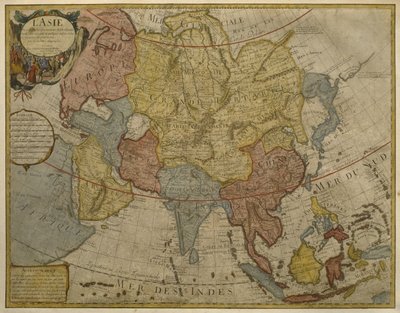 Fine Art Print of Map of Asia, published in 1700, Paris by Guillaume Delisle