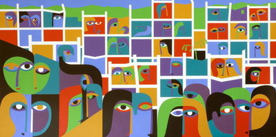 Desolation and Regeneration, 1987 (acrylic on board) by Ron Waddams - print