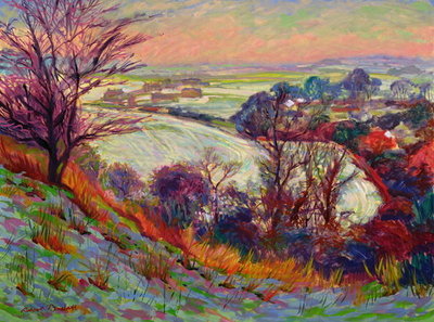 The Downs in Winter by Robert Tyndall - print