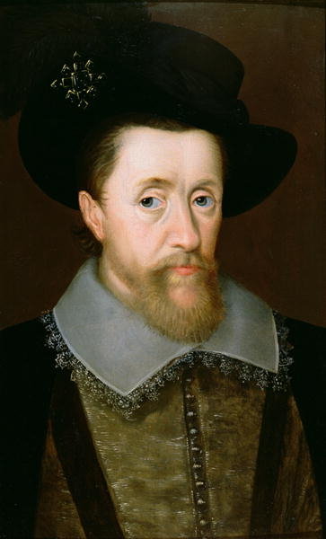 Fine Art Print of Portrait of James VI of Scotland and I of England by John de Critz