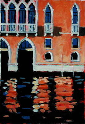 Palazzo, Venice (oil on card) by Sara Hayward - print