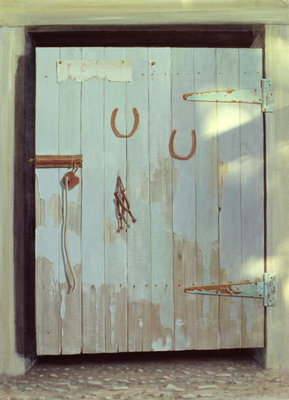 Stable Door, 1990 (acrylic on paper) by Lincoln Seligman - print