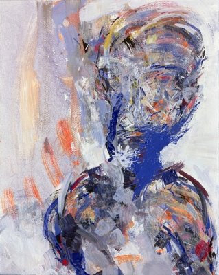David Bowie, right hand panel of Diptych, 2000 (oil on canvas) (see 181145) by Stephen Finer - print