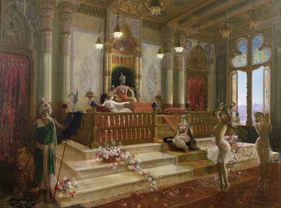 Fine Art Print of The Maharajah's Favourite, c.1870 by Charles Albert Pesnelle