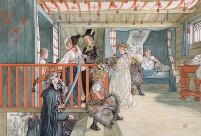 Fine Art Print of A Day of Celebration, from 'A Home' series, c.1895 by Carl Larsson