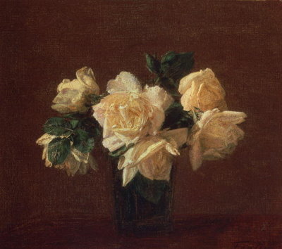 Fine Art Print of Yellow Roses by Ignace Henri Jean Fantin-Latour