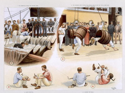 Fine Art Print of Sports, from 'P &amp; O Pencillings' c. 1891 by W. Lloyd