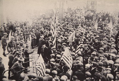 Fine Art Print of Armed troops trying to keep control, industrial warfare, 1912 by American Photographer