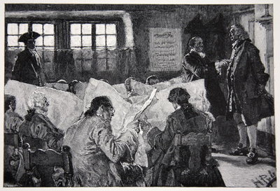 Fine Art Print of In the Reading Room of a New York Coffee House by Howard Pyle