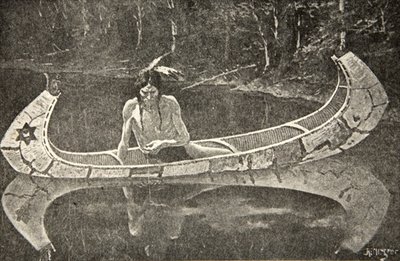 Fine Art Print of Long sat waiting for an answer, from The Song of Hiawatha by Henry Wadsworth Longfellow by Frederic Remington