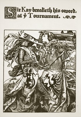 Fine Art Print of Sir Kay breaketh his sword at ye Tournament, illustration from 'The Story of King Arthur and his Knights', 1903 by Howard Pyle