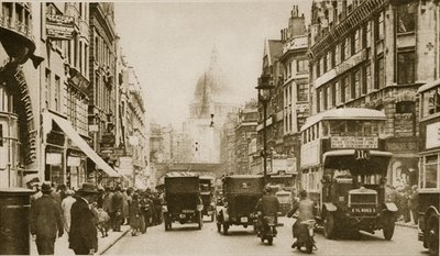 Fine Art Print of Fleet Street in 1926 by English Photographer