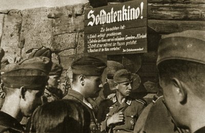 Fine Art Print of A German cinema for soldiers in Russia on the Eastern Front, 1941-44 by German Photographer