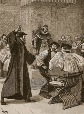 Fine Art Print of Andrew Melville before the Scottish Privy Council, illustration from 'Cassell's Illustrated History of England' by English School