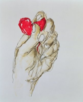 'You Gave Me Your Heart', 1996 (ink on paper) by Stevie Taylor - print