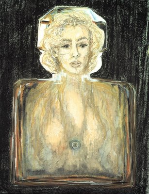 Marilyn in Chanel, 1996 (pastel, pencil and charcoal on paper) by Stevie Taylor - print