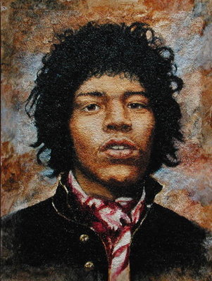Hendrix (1942-70) (oil on polytex board) by Trevor Neal - print