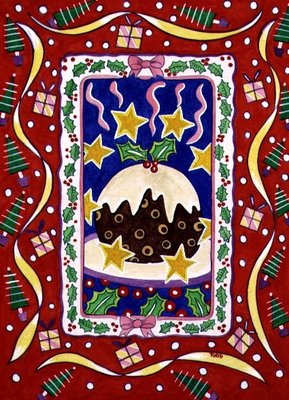 Christmas Pudding, 1997 (w/c on paper) by Tony Todd - print