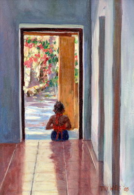 Through the Doorway, 2005 (oil on canvas) by Tilly Willis - print
