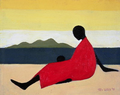 Mother and Child, 1991 (oil on canvas) by Tilly Willis - print