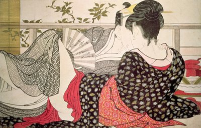 Fine Art Print of Lovers from the 'Poem of the Pillow', by Kitagawa Utamaro