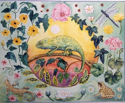 Chameleon (month of June from a calendar) by Vivika Alexander - print