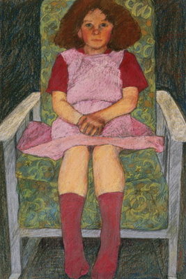 Girl in a Rocking Chair (pastel) by Carol Walklin - print