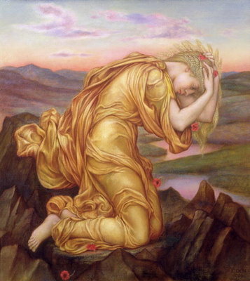 Fine Art Print of Demeter Mourning for Persephone, 1906 by Evelyn De Morgan