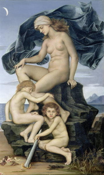 Fine Art Print of Sleep and Death, the Children of the Night, 1883 by Evelyn De Morgan