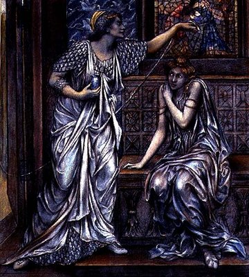 Fine Art Print of Finished study for Queen Eleanor and Fair Rosamund, c.1900-5 by Evelyn De Morgan