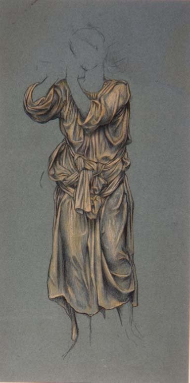 Fine Art Print of Drapery Study for the figure of eternal youth from 'The Hour Glass', c.1904-5 by Evelyn De Morgan