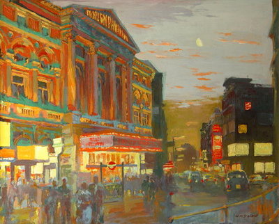London Night (oil on board) by William Ireland - print