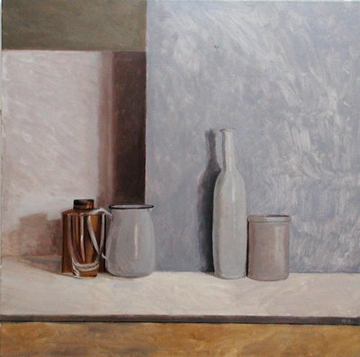 Pale Grey and Blue (oil on canvas) by William Packer - print