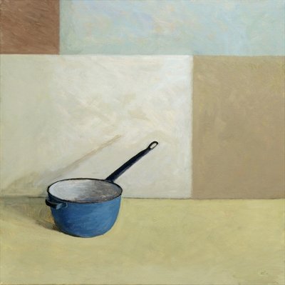 Blue Saucepan (oil on canvas) by William Packer - print