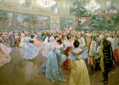 Court Ball at the Hofburg, 1900 (w/c) by Wilhelm Gause - print