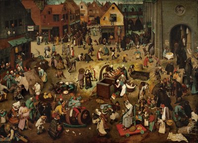 Fight between Carnival and Lent, 1559 (oil on oak panel) by Pieter the Elder Bruegel - print