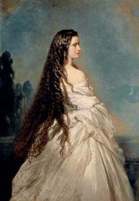 Elizabeth of Bavaria (1837-98), wife of Emperor Franz Joseph I of Austria (1830-1916) (oil on canvas) by Franz Xaver Winterhalter - print