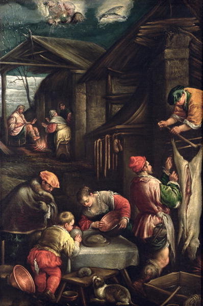 Winter (The Butcher) c.1580 (oil on canvas) by Francesco Bassano - print