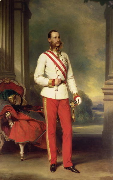 Franz Joseph I, Emperor of Austria (1830-1916) wearing the dress uniform of an Austrian Field Marshal with the Great Star of the Military Order of Maria Theresa, 1864 by Franz Xaver Winterhalter - print
