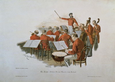 The Johann Strauss Orchestra at a Court Ball by Theodore Zasche - print