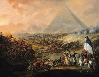 Battle of Pyramids, 21 July 1798 (oil on canvas) by Francois Louis Joseph Watteau - print