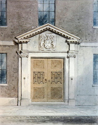 The Entrance to the Cutlers Old Hall, 1850 (w/c on paper) by Thomas Hosmer Shepherd - print