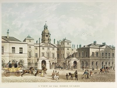 Fine Art Print of A view of the Horse Guards from Whitehall engraved by J.C Sadler by Thomas Hosmer Shepherd