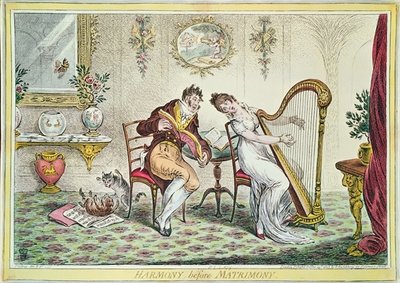 Fine Art Print of Harmony before Matrimony, 1805 by James Gillray