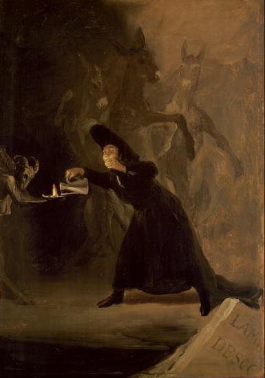 A Scene from 'El Hechizado por Fuerza' (The Forcibly Bewitched) c.1798 (oil on canvas) by Francisco Jose de Goya y Lucientes - print