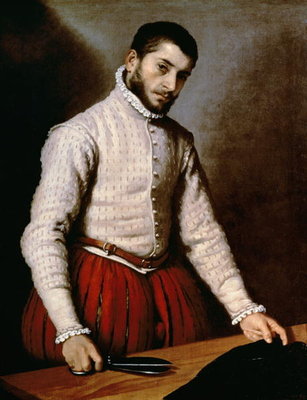 Portrait of a Man (The Tailor) c.1570 (oil on canvas) by Giovanni Battista Moroni - print