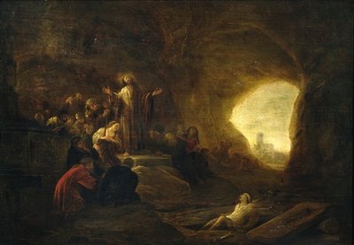 The Resurrection of Lazarus (oil on canvas) by Jacob Willemsz de Wet or Wett - print