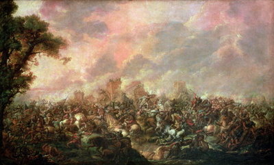 The Defeat of Darius (339-330 BC) by Alexander the Great (356-323 BC) 331 BC (oil on canvas) by Francois Louis Joseph Watteau - print